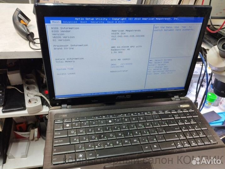 Ноутбук в разборе Asus K53