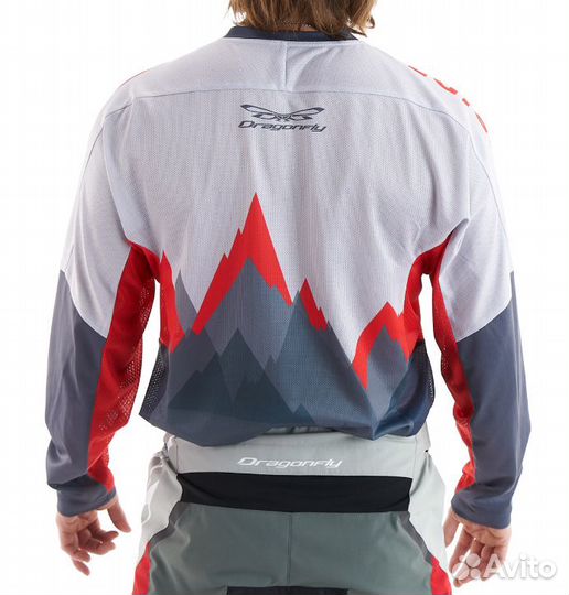 Джерси мужское Dragonfly Enduro Freeride, Red/Gre