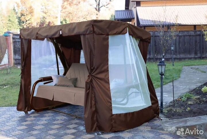 Тент-шатер на качели Стандарт 2 коричневый