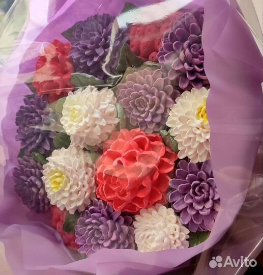 Зефир сладкий съедобный букет цветов