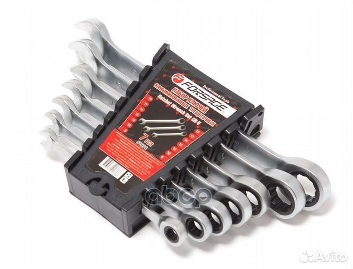 Набор ключей комбинированных трещоточных, 7 пр: