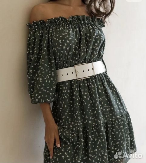 Платье lichi s зеленое с ремнем