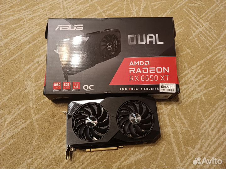 Видеокарта Asus RX 6650 XT Dual OC Edition, 8 GB