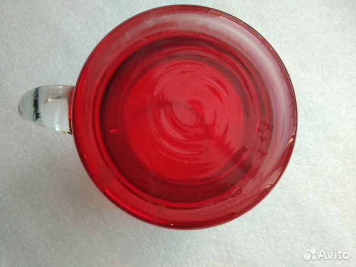 Пивная кружка Олимпиада.Рубиновое стекло. Редкость