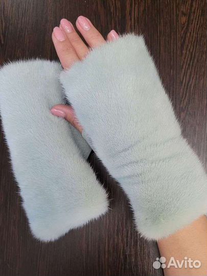 Норковые варежки, норковые митенки