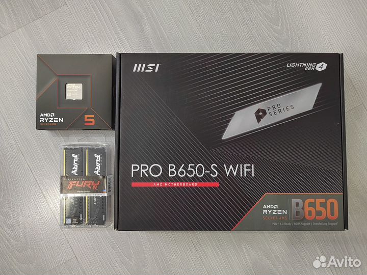 Комплект MSI PRO B650-S wifi+R5 7600Х+32 Гб