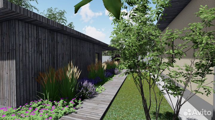 3d визуализация сада