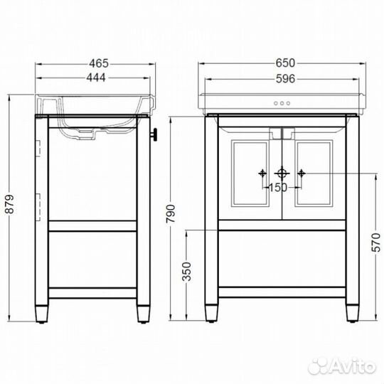 Мебель для ванной Burlington Riviera rivf650W-R+RIV2