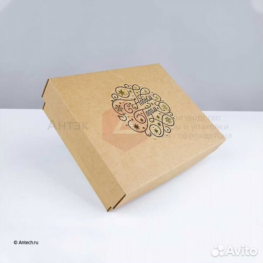 Новогодняя коробка крышка-дно 275*215*70 мгк Т24