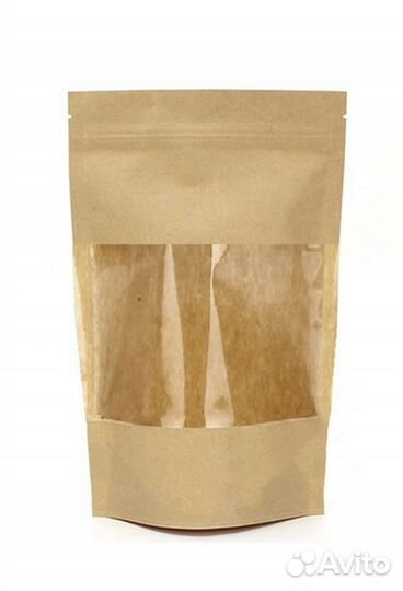 Пакеты дой-пак крафт с окном и без окна