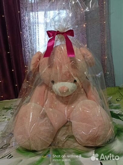 Плюшевый медведь новый 145см