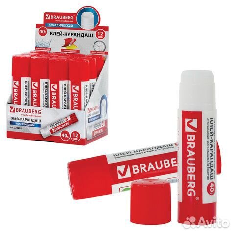 Клей-карандаш brauberg, 40 г, 222928, 12шт.#S