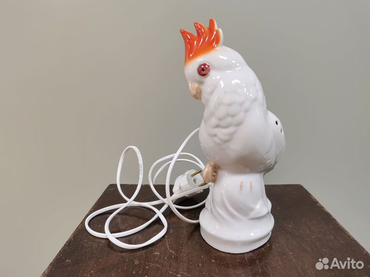 Попугай светильник ночник фарфор городница