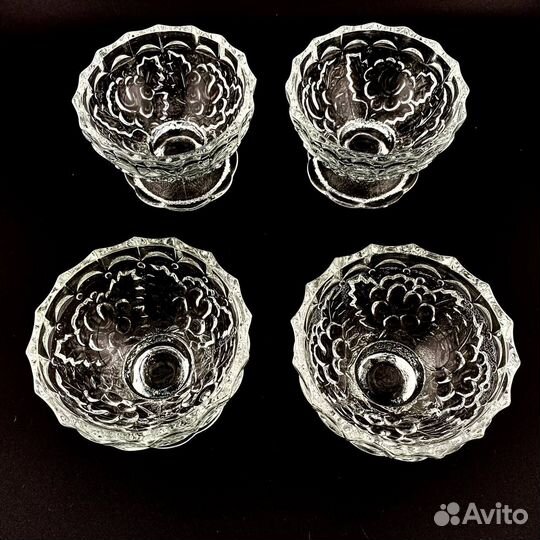 Винтажный набор, креманка, ваза.Стекло. СССР 1970