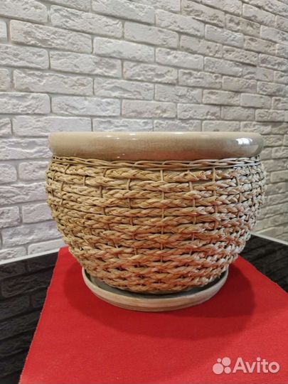 Кашпо керамическое для цветов большое