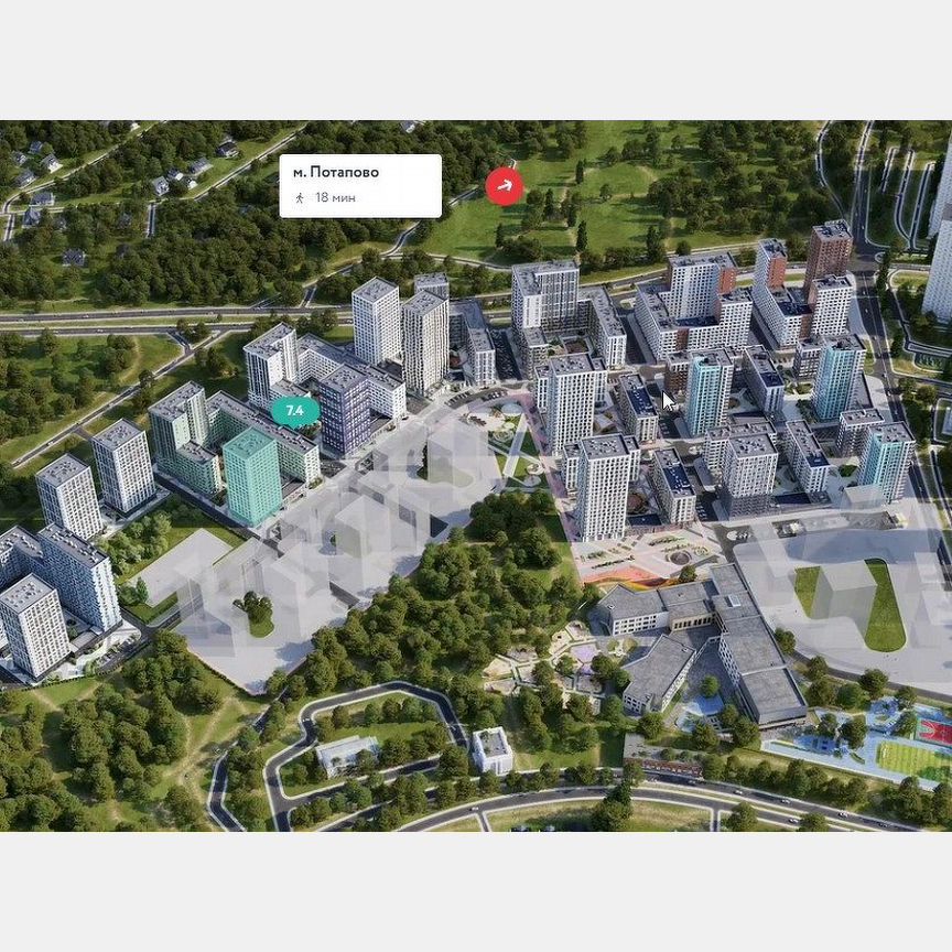 2-к. квартира, 53,1 м², 8/19 эт.