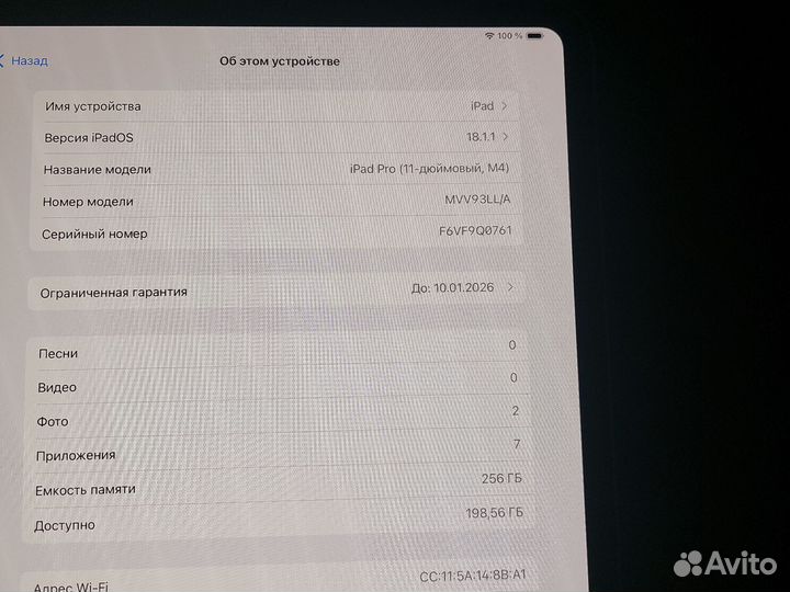 iPad pro 11 2022 256gb wi fi