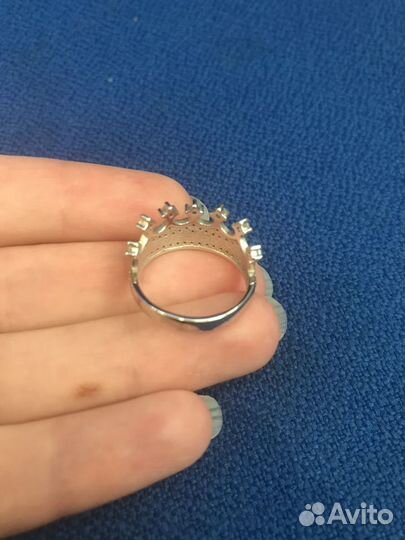 Серебряное кольцо Соколов корона