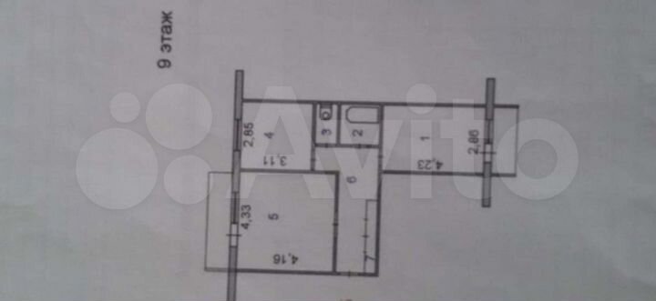 2-к. квартира, 54 м², 9/9 эт.