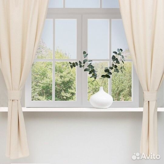 Шторы для кухни Этель ECO, цвет молочный, 130 +/6