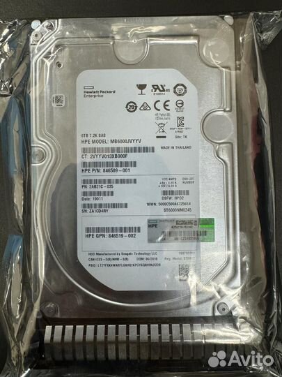 Жесткий диск HP 846509-001 6Tb 7200 SAS 3,5