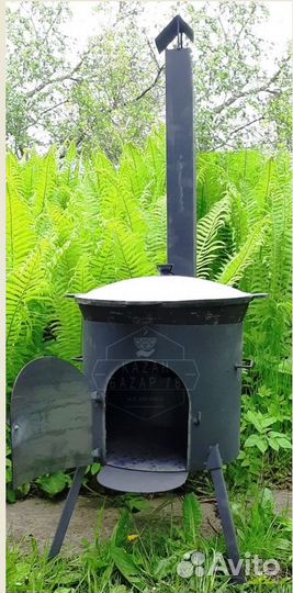 Набор казан чугунный 10 л с печкой гост трубой