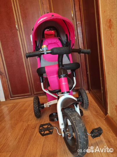 Детский велосипед с ручкой бу + снегокат