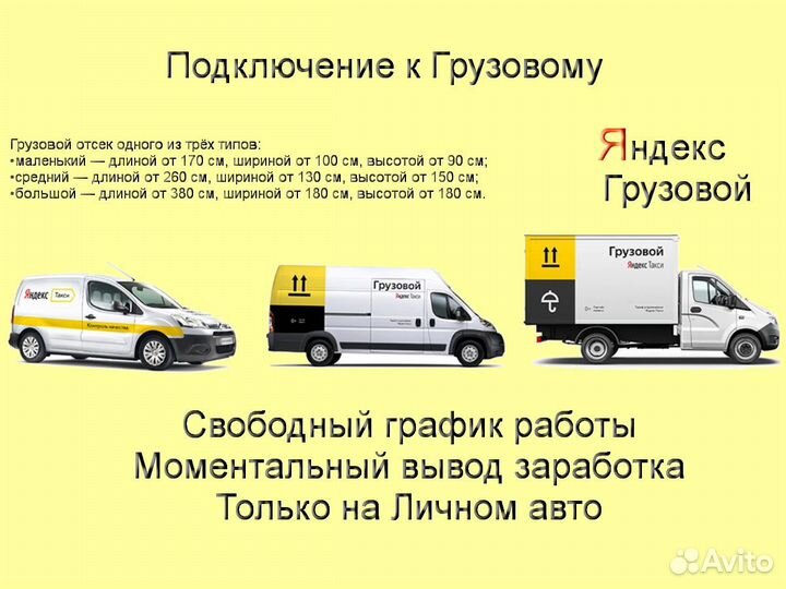 Работа со своим грузовиком в Яндекс подработка