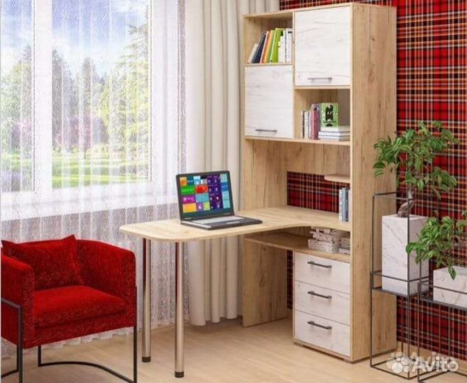 Стол письменный, компьютерный угловой с ящиками