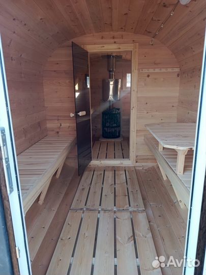 Баня бочка квадро 5 метров под ключ