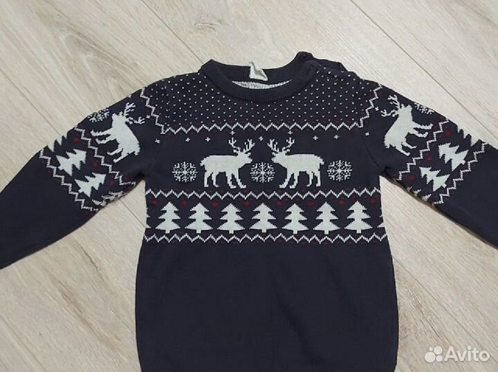 Свитер новогодний 92 H&M