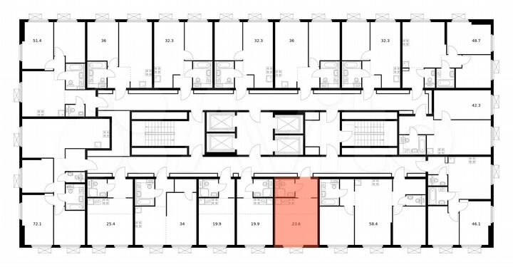 Квартира-студия, 23,6 м², 15/33 эт.