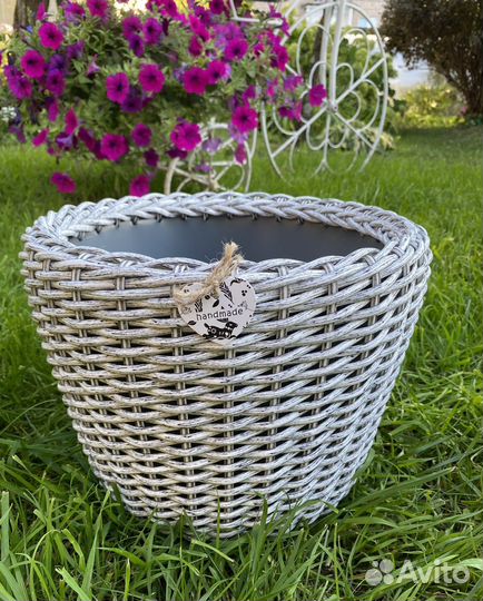 Кашпо из искусственного ротанга 12 л