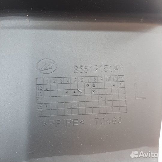 Брызговик задний левый lifan X60