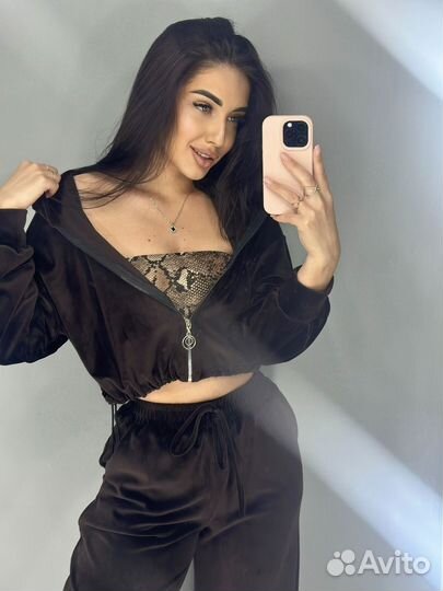 Велюровый костюм шоколад