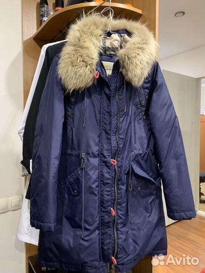 Зимний пуховик burberry с капюшоном