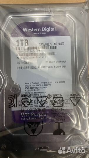 Жесткий диск wd purple 1 tb новый