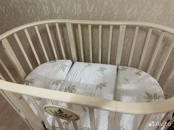 Детская кровать трансформер круглая