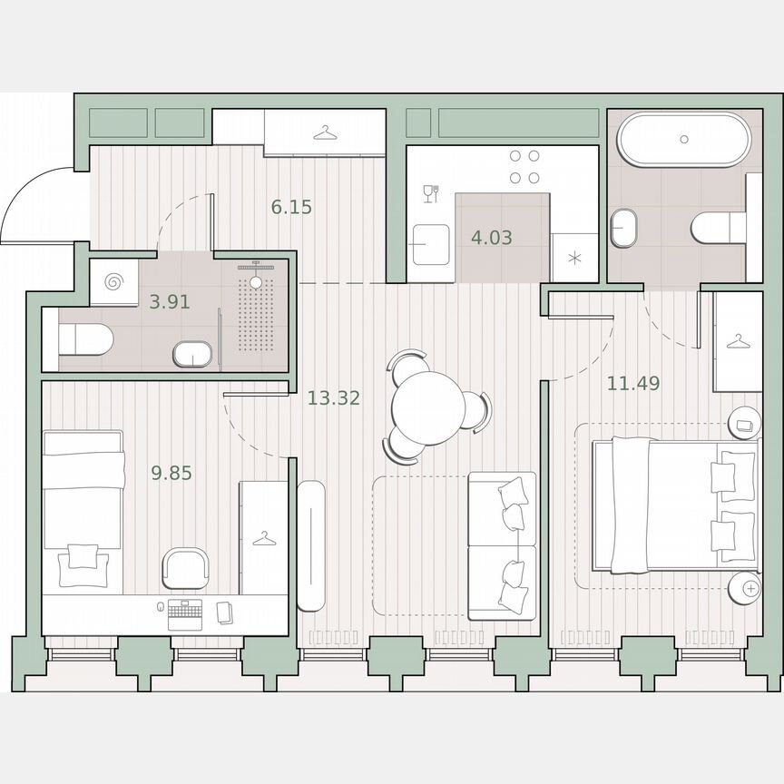 2-к. квартира, 52,9 м², 24/44 эт.
