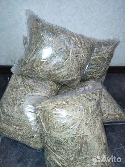 Сено в пакетах и мешках для животных