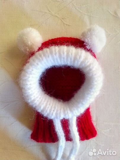 Шапка вязанная для собак мелких пород и кошек