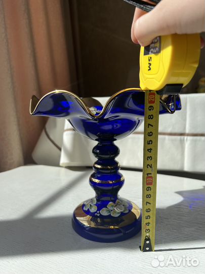 Ваза конфетница на ножке Bohemia