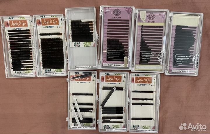 Ресницы для наращивания enigma и lash&go 82 шт