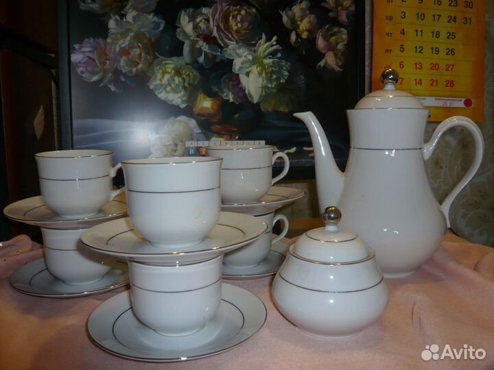 Чешский фарфоровый кофейный сервиз
