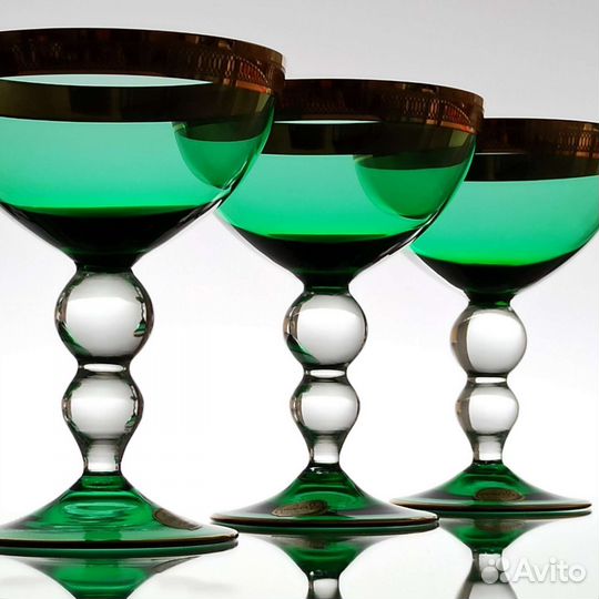 Винтажные фужеры шампанки креманки Чехословакия