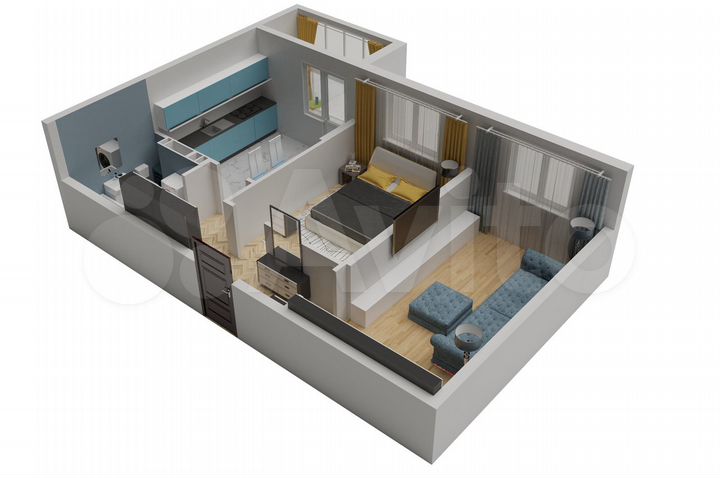 2-к. квартира, 55,5 м², 2/9 эт.