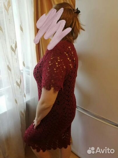 Платье ручная вязка крючком 52-54-56