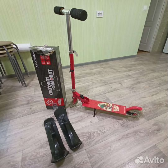 Самокат снегокат 2 в 1