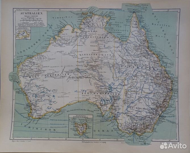 Антикварные географические карты 1895 Разные