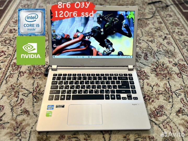 Игровой Ноутбук Acer core i5/8гб/ssd/GT 740m